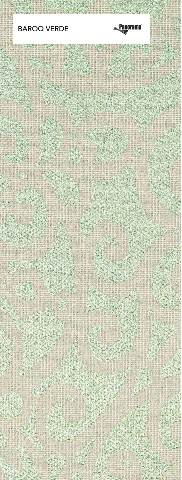 Panorama Baroq Verde, muestra de tejido del fabricante