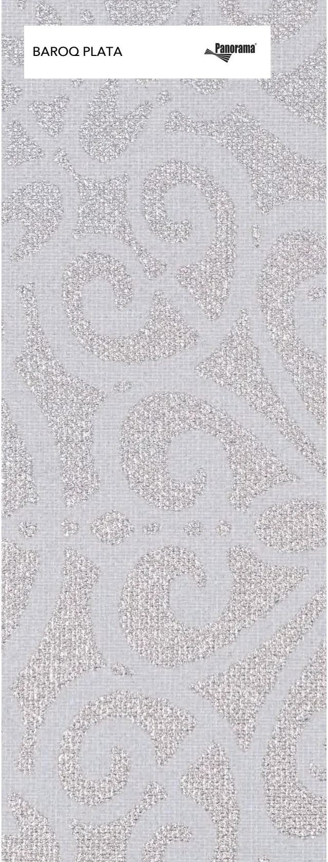 Panorama Baroq Plata, muestra de tejido del fabricante