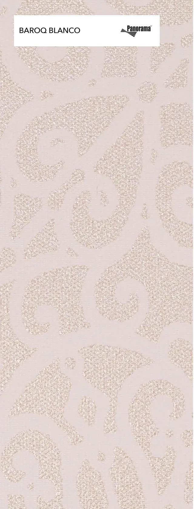 Panorama Baroq Blanco, muestra de tejido del fabricante