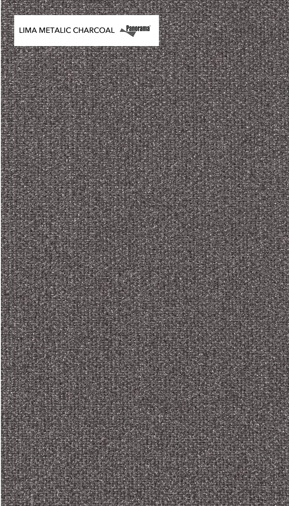 Panorama Lima Metalic Charcoal · Charcoal, muestra de tejido del fabricante